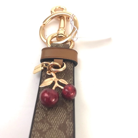 ๐ ๐ New Coach Signature Keychain w/ Cherry Charm - Picture 3 of 11